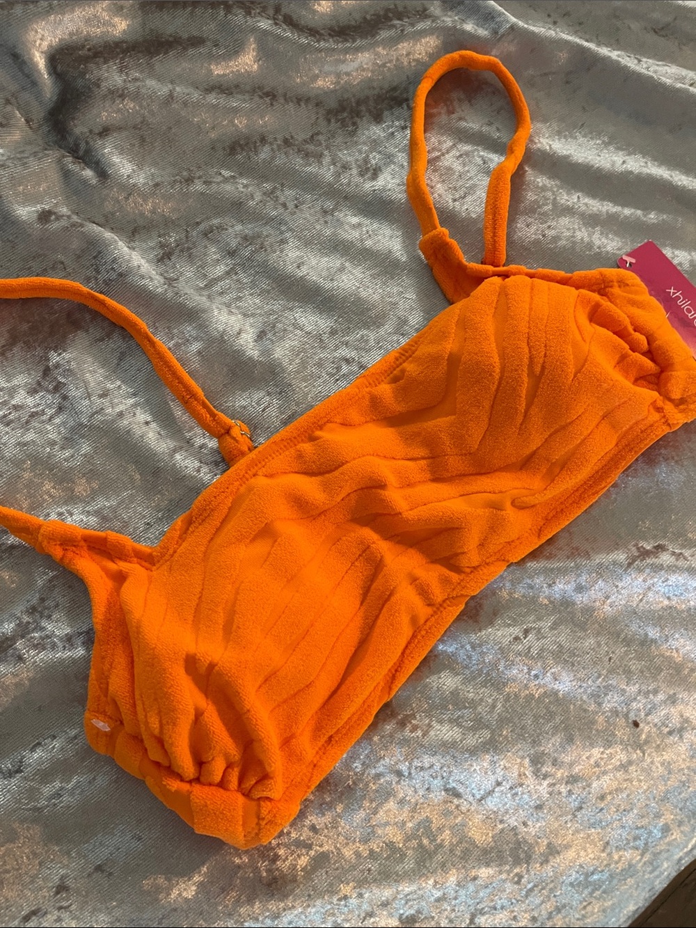 Xhilaration Orange Bikini Top terrycloth NWT
